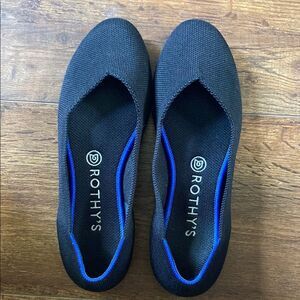 Rothy's Black and Blue Flats Stylish Comfort